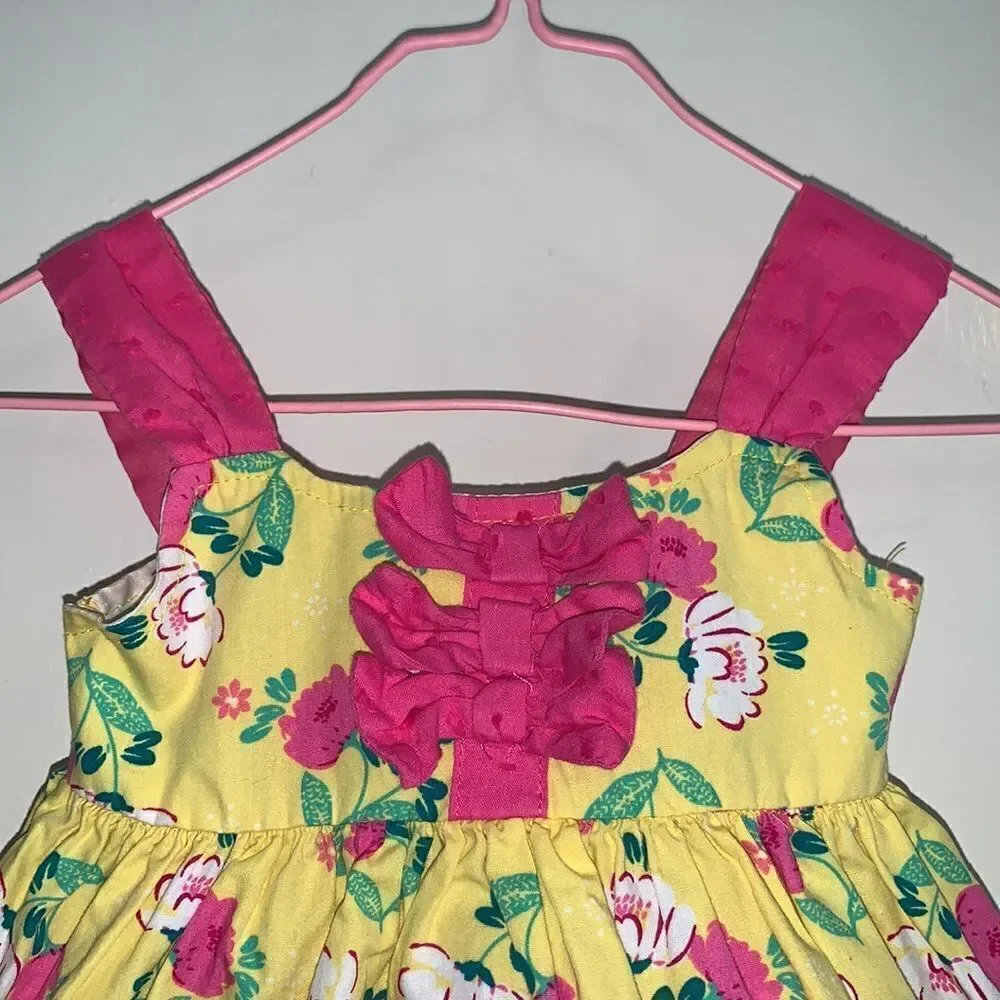 Nannette baby yellow & pink floral dress‎